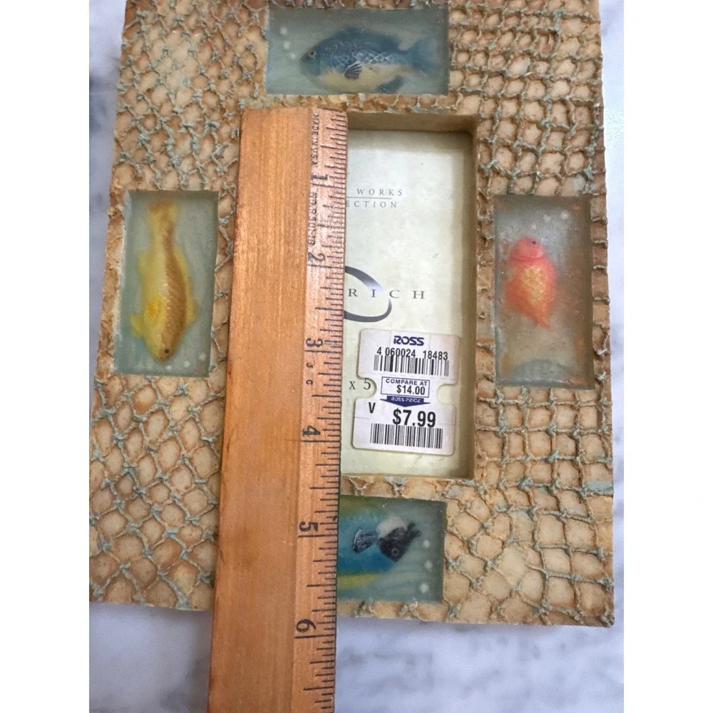 Kenrich Nautical Tropical Fish Photo Frames Set of 2 Coastal Beach Decor 3.5x5
